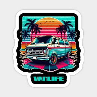 Retro 80’s distressed econoline Vanlife Magnet