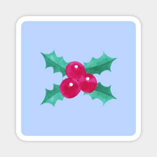 Blue Seasonal Holly Berries Magnet