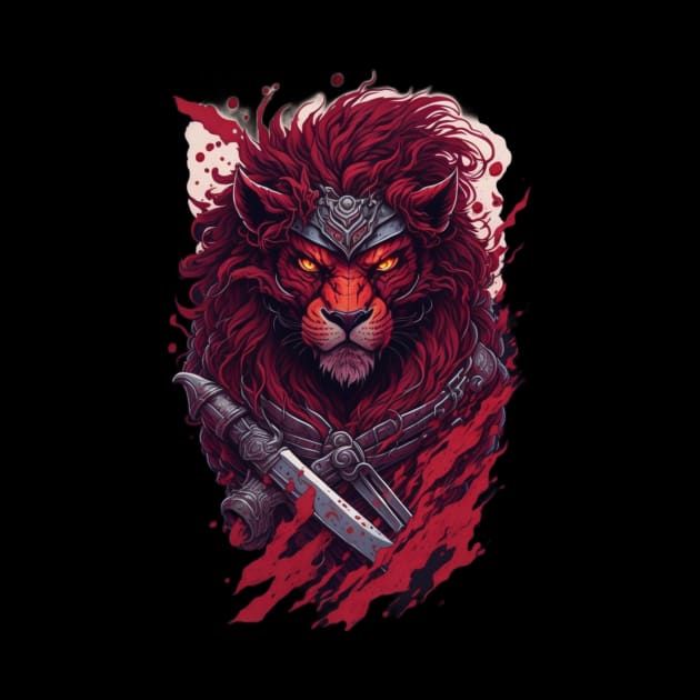 evil ninja lion face by Rizstor