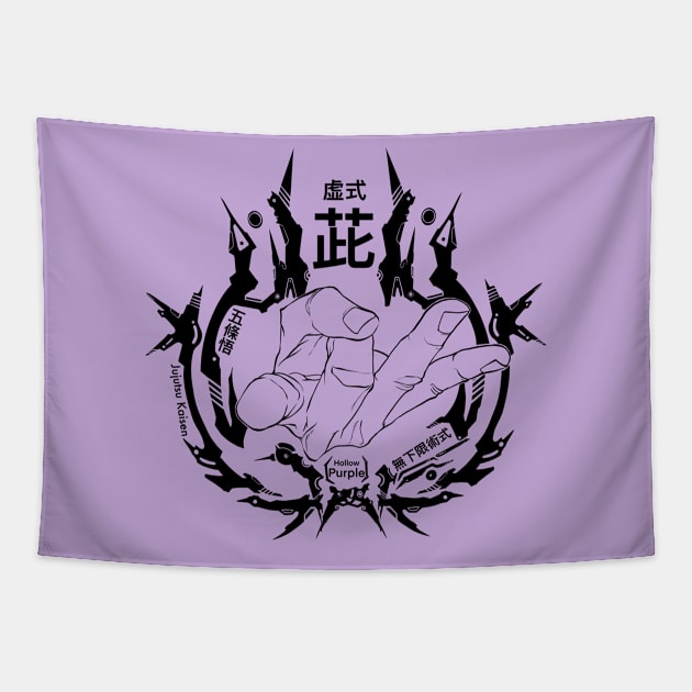 Anime sign language Puple Tapestry by q10mark