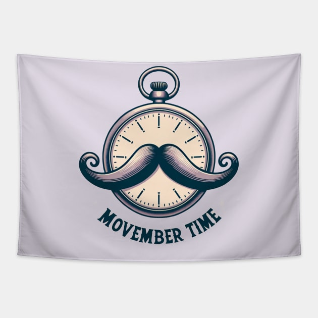 Movember Time Tapestry by Retro Travel Design