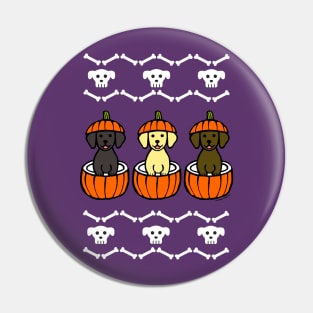 Happy Halloween Labrador Puppies Pin