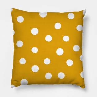 Random dots - yellow ochre Pillow