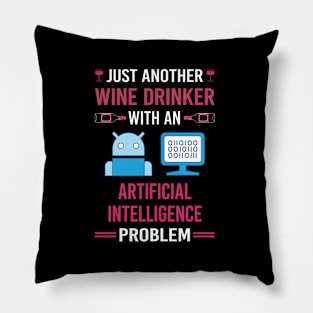 Wine Drinker Artificial Intelligence AI Pillow