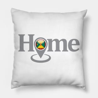 Grenada My Home with Google Maps Locate Icon Pillow