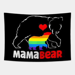 Mama Bear Proud Mom Rainbow Flag Lgbt Pride Mothers Day Tapestry