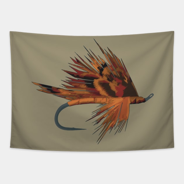 Fly Fishing Fly Tie Art Fisherman Gifts Tapestry by TeeCreations