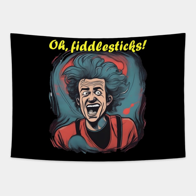 Oh Fiddlesticks - Funny Portrait Tapestry by Jackson Williams