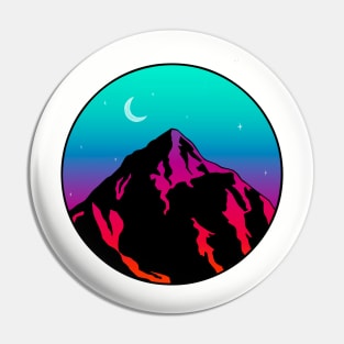 Colorful Moonrise Mountains Pin