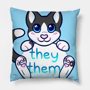 Kitty Pronouns - They/Them Pillow