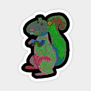 Psychedelic Squirrel Magnet