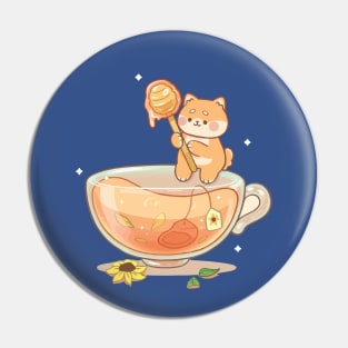 Shiba Honey Tea Cup Pin