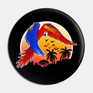 ara scarlet macaw sunset jungle Pin