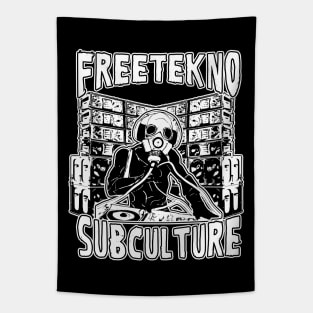 Free Tekno Subculture Gasmask Soundsystem Rave DJ Tapestry