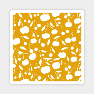 Cherries pattern - yellow ochre Magnet