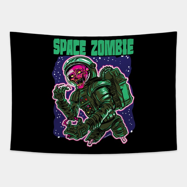 Space Zombie Astronaut Skeleton Tapestry by eShirtLabs