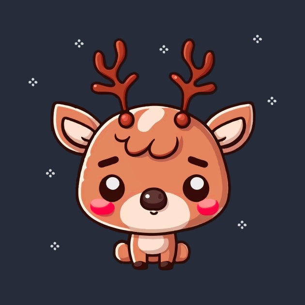 Adorable Reindeer || Vector Art Kawaii Christmas Art by Mad Swell Designs