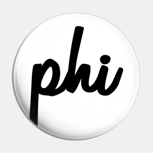 Phi Black Script Pin by lolosenese