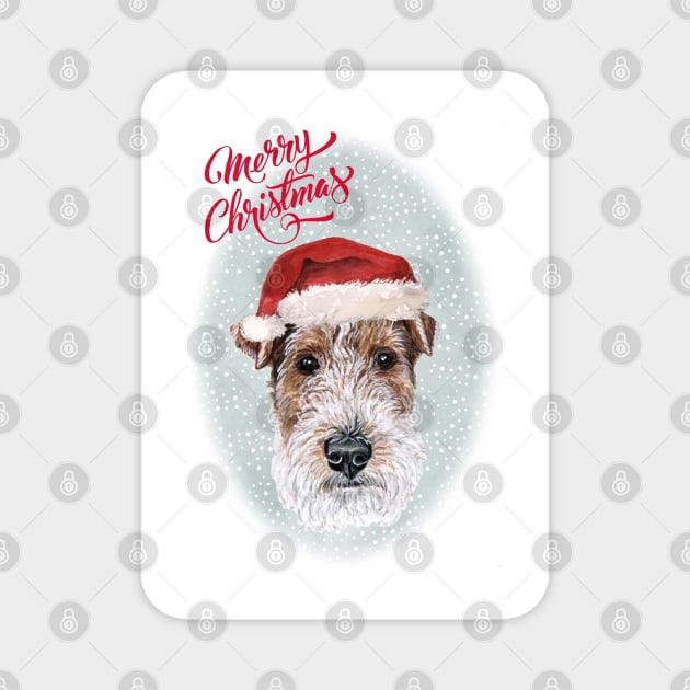 Merry Christmas Santa Dog Magnet by Puppy Eyes