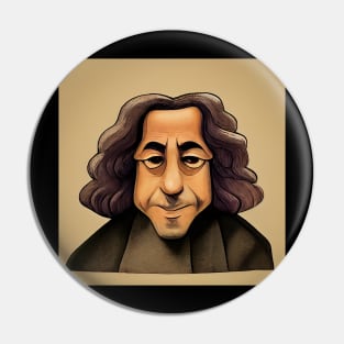 Baruch Spinoza Caricature Pin