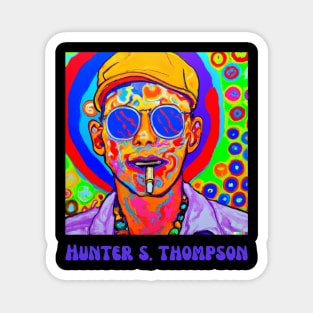 Hunther S. Thompson Trippy Portrait Design Magnet