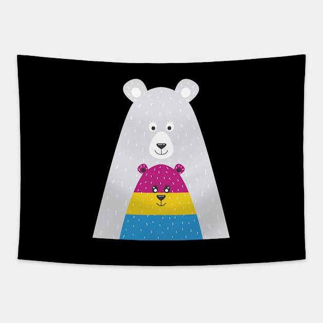 Pansexual Pride Mama Bear Pan Tapestry by Kiwi Queen