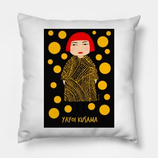 Yellow dots Yayoi Kusama inspired Pillow