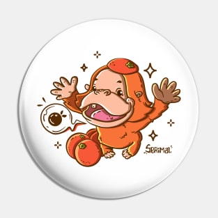 Little Overjoyed Orangeutan - The Orange-Loving Primate Pin