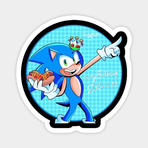 Sonic happy birthday Magnet by Klaudiapasqui 96