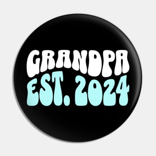 Grandpa Est. 2024 First Time Grandfather Gift Pin