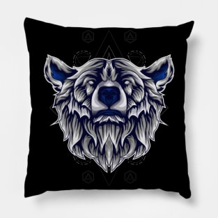 bear head cartoon Pillow