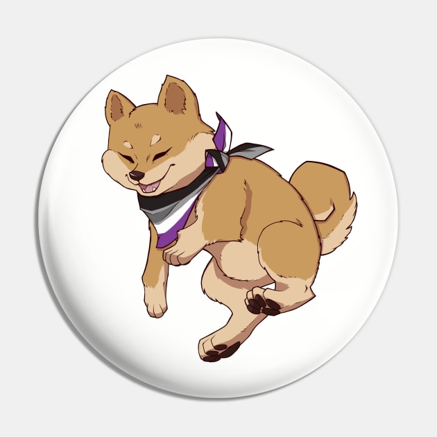 Asexual Pride Shiba Inu Pin by saltuurn