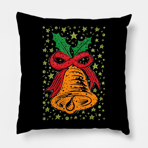 Christmas Bell Gift Pillow by GeeTee