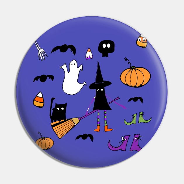 Cute Halloween Witch Pin by bruxamagica