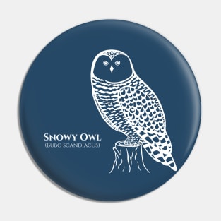 Snowy Owl with Common and Scientific Names - owl lovers bird design Pin