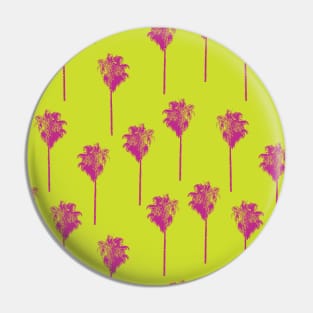 Vintage palm trees pink on lime green Pin