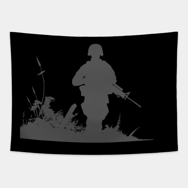Veterans day remembrance day silhouette Tapestry by Edgi