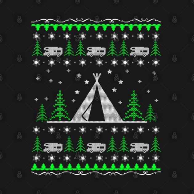 Camping Ugly Christmas Sweater Gift Ideas Cute by uglygiftideas