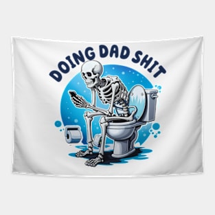 Funny Doing Dad Shit, Dad Joke, Snarky Skeleton, Step Dad Tapestry