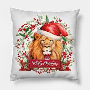 Merry Christmas Lion Pillow