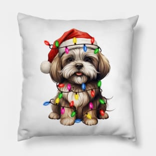 Christmas Lhasa Apso Pillow