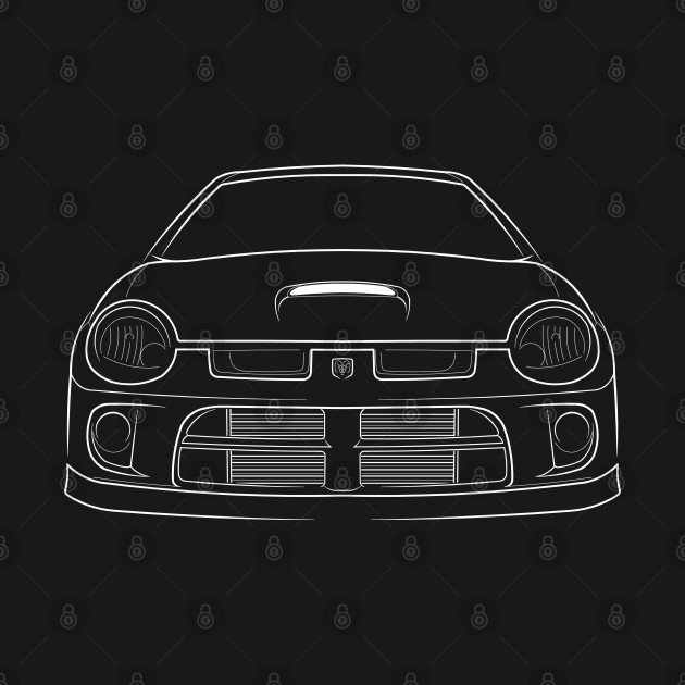 front/profile - Dodge SRT4 Neon - stencil, white by mal_photography
