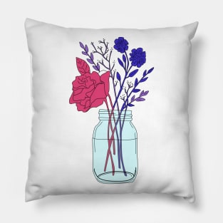 Bisexual Pride Flower Bouquet Pillow