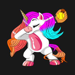 Dabbing Unicorn Baseball T-Shirt