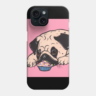 Pink Pug Cupcake Phone Case