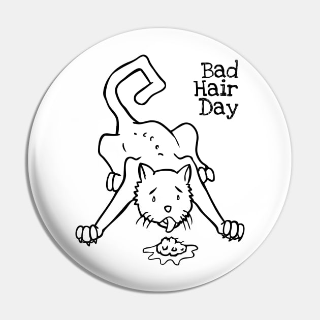 Rude Cat Puking Bad Hair Day Rude Cats Fan Pin by atomguy