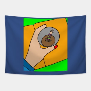 Coffee Cup Bathing Drinking Crazy Tapestry