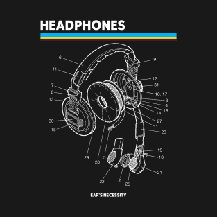 Headset Blueprint Diagram - Cool Tech T-Shirt