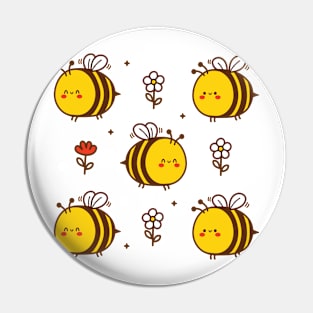 Bees and Flowers Pin