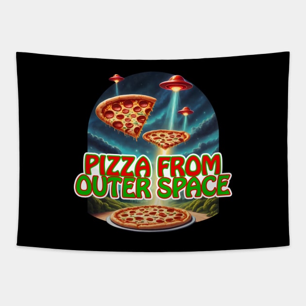 Pizza from Outer Space Tapestry by roswellboutique